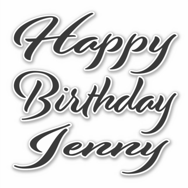 Adesivo Jenny Name Vorname black Sticker Geburtstag (Frente)