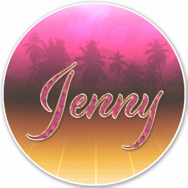 Adesivo Jenny Vorname Name golden pink Aufkleber Sticker (Frente)