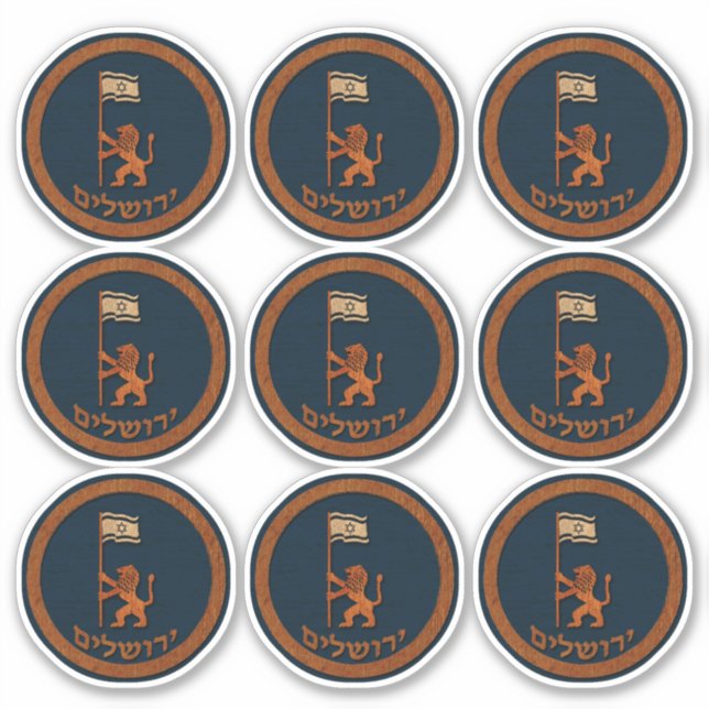 Adesivo Jerusalem Day Lion Com Pavilhão (Frente)