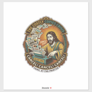 Adesivo Jesus Acidental 100 Cópias Coloridas Erro de Impre