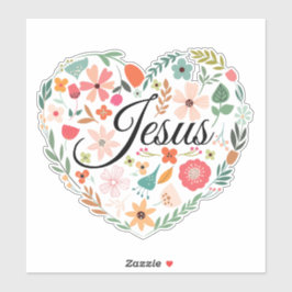 Adesivo Jesus Boho Christian Heart Motif Inspirational