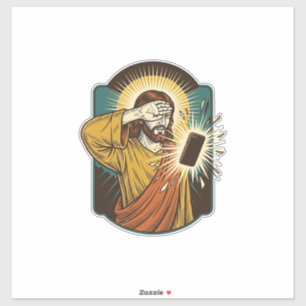 Adesivo Jesus Cegando Máximo Brilho do Telefone Meia-Noite