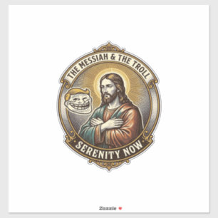 Adesivo Jesus Cruzando os Braços Emoji de Rosto de Troll d