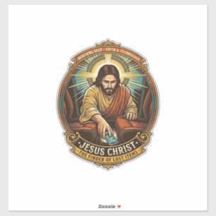 Adesivo Jesus Derrubou o Telefone Entre as Cadeiras do Car