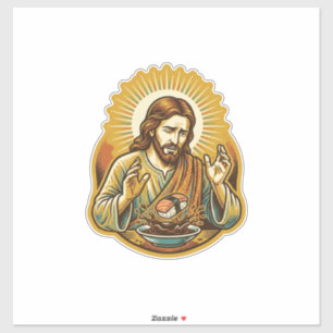 Adesivo Jesus Derrubou Sushi No Molho de Soja Mancha Humor
