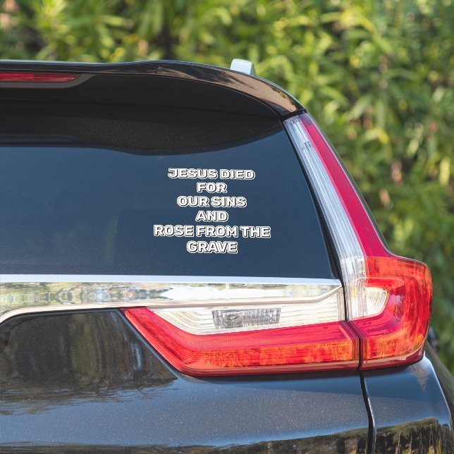 Adesivo Jesus Died For Our Sins Christian Sticker (Lado do carro)