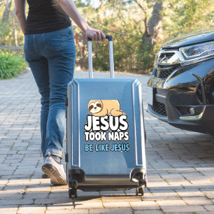 Adesivo Jesus Dormia, Preguiça Divertida
