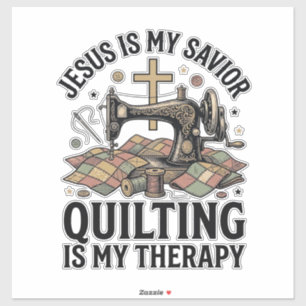 Adesivo Jesus É Meu Salvador Quilting É Minha Terapia