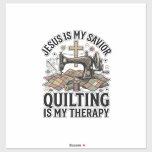 Adesivo Jesus É Meu Salvador Quilting É Minha Terapia