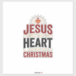 Adesivo Jesus é o Coração da Camisa Vintage de Natal