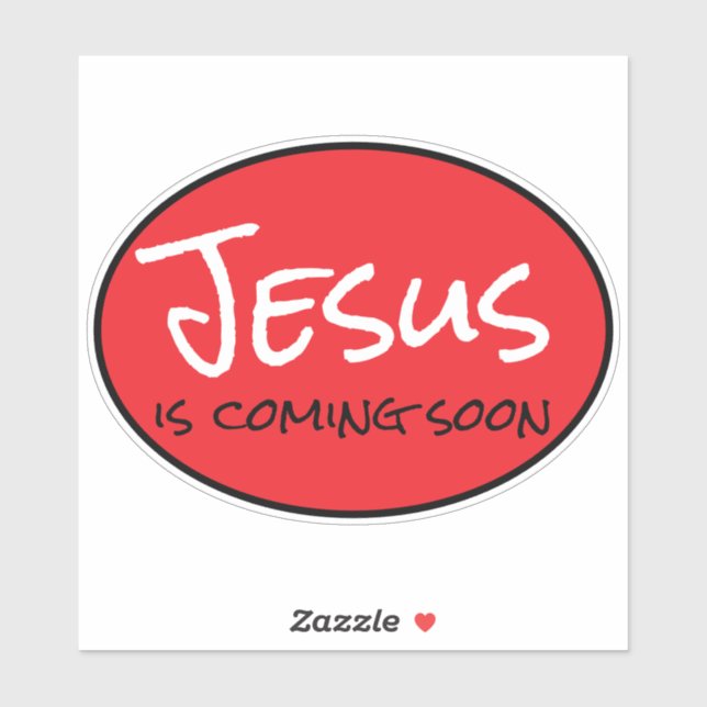Adesivo Jesus Está Chegando Em Breve Vinheta De Vinil Com  (Folha)