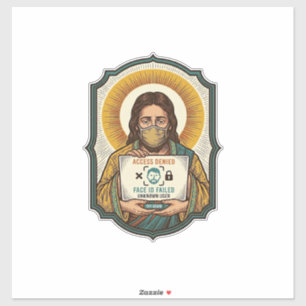 Adesivo Jesus Falhou ao Desbloquear o Rosto Máscara Tecnol