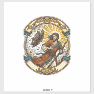 Adesivo Jesus Guarda-Chuva Quebrado Soprado Para Dentro Pa
