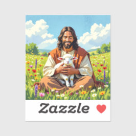 Adesivo Jesus holding a Lamb | Religious Christian