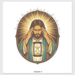 Adesivo Jesus Impaciente Carregando Ampulheta Internet Len