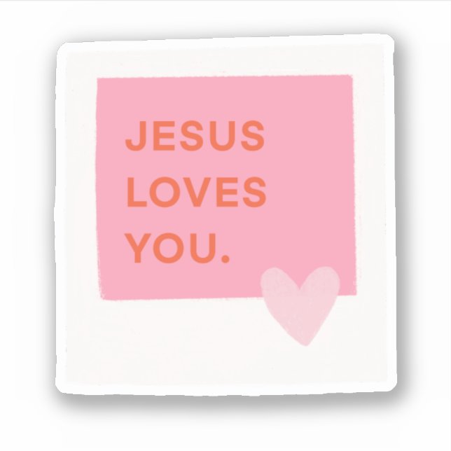 Adesivo Jesus Loves You Polaroid Sticker (Frente)
