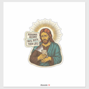 Adesivo Jesus Morto Sem Música No Telefone Humor de Academ