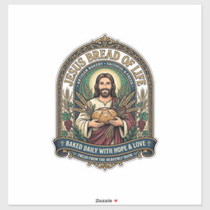 Adesivo Jesus Pão Da Vida Jesus Pão Vida Padaria Cristo