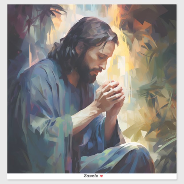 Adesivo Jesus Rezando vinil Sticker (Folha)
