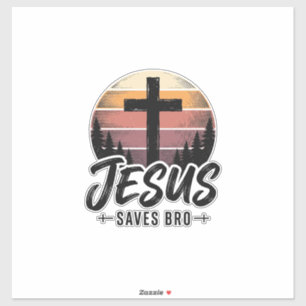 Adesivo Jesus Salva Camisa Bros Vintage Cruz Cristã Desi
