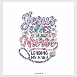 Adesivo Jesus salva Camisa de Enfermeira Fé Design_1
