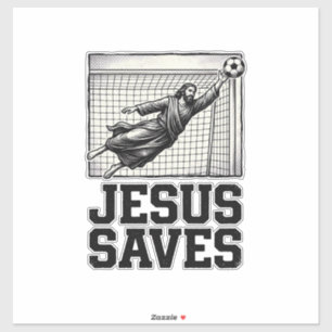 Adesivo Jesus Salva Goleiro de Futebol Camisa de Gravura V