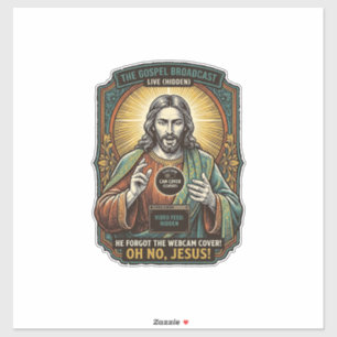 Adesivo Jesus Tela Preta Cobertura de Webcam Esquecida Vir