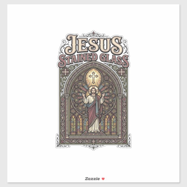 Adesivo Jesus Vitral Jesus Vitral Catedral  (Folha)