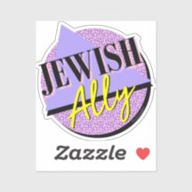 Jewish Ally Purple Yellow 90s Typografia Retro