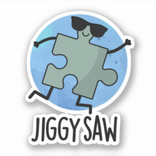 Adesivo Jiggy Viu Funny Dançando Jigsee Quebra-cabeça Pun