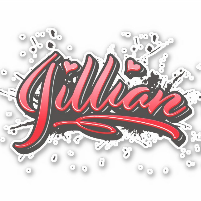 Adesivo Jillian red Heart Graffiti Aufkleber Sticker (Frente)