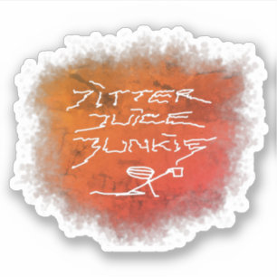 Adesivo Jitter Juice Junkie - arte transparente do café.