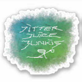 Adesivo Jitter Juice Junkie - arte transparente do café.