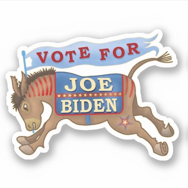 Adesivo Joe Biden para o Presidente 2020 Democrat Donkey (Frente)