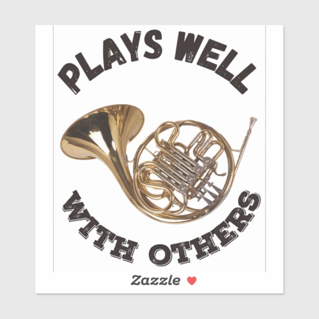 Adesivo Joga Bem Com Outros - Corno Francês (Folha)