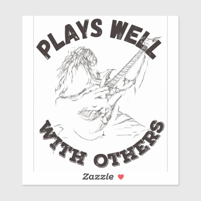 Adesivo Joga Bem Com Outros - Destruidor De Violão (Folha)