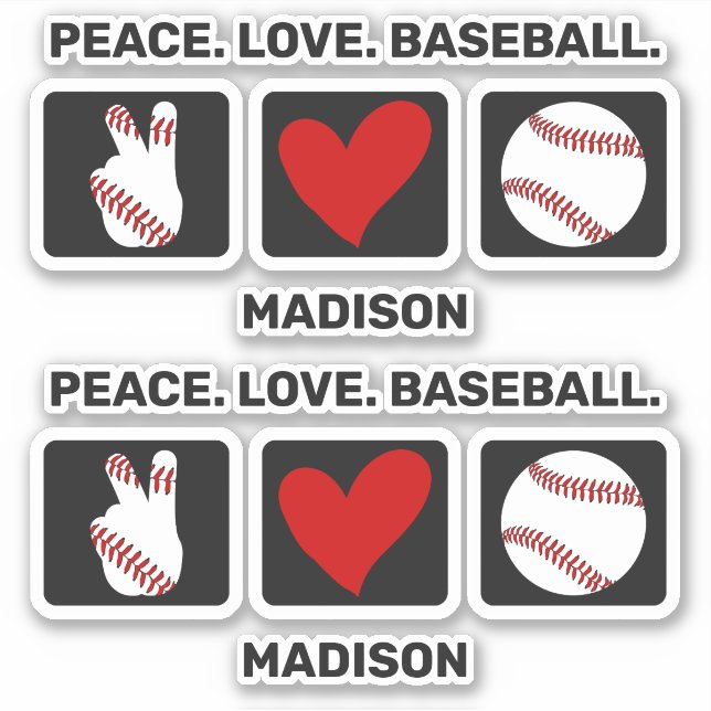 Adesivo Jogador Baseball de Nome Personalizado (Frente)