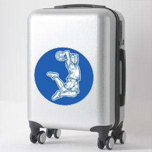 Adesivo Jogador de Basquete Fazendo Design Luz de Slam Dun