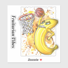 Adesivo Jogador de basquetebol Fruitário Slam Dunk Banana