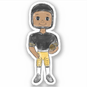 Adesivo jogador de futebol retrô vintage preto amarelo sim