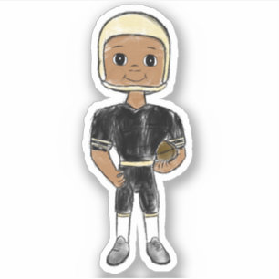 Adesivo jogador de futebol retrô vintage preto simples pal