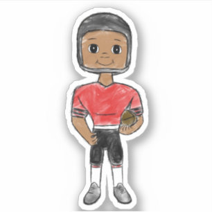 Adesivo jogador de futebol retrô vintage preto vermelho si