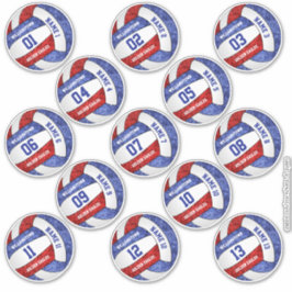 Adesivo jogador de vôlei azul-girino nomes personalizados