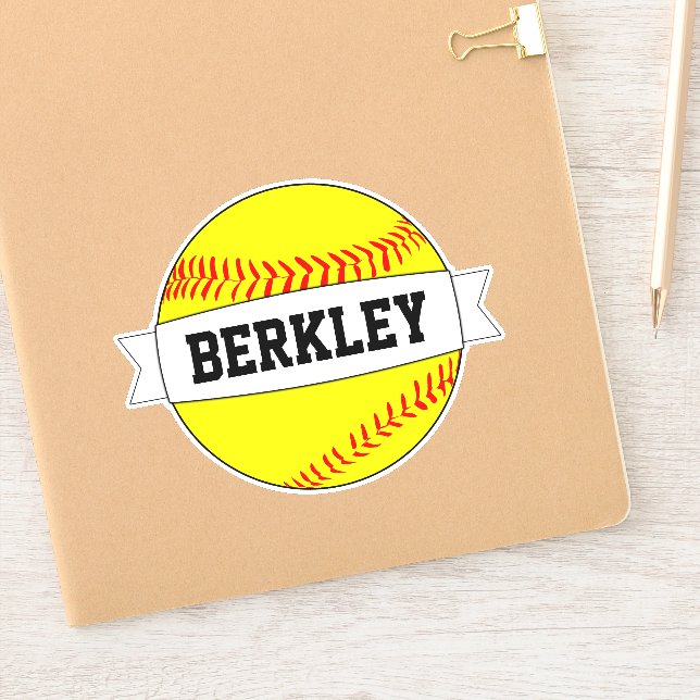 Adesivo Jogador Personalizado Do Softball Fastpitball/Nome (Notebook)