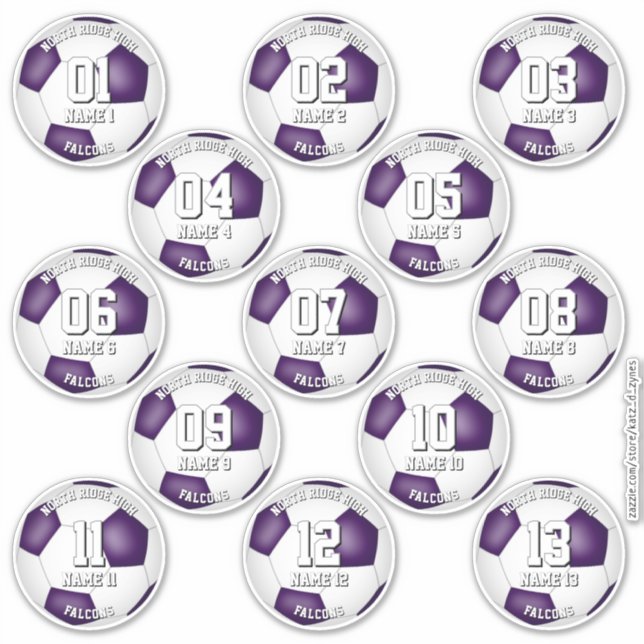 Adesivo jogadores de futebol cores do time roxo conjunto d (Frente)
