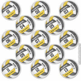 Adesivo jogadores de vôlei de ouro preto-de-cinza nomeiam 