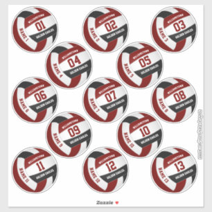 Adesivo jogadores personalizados do maroon black 13 nomeia
