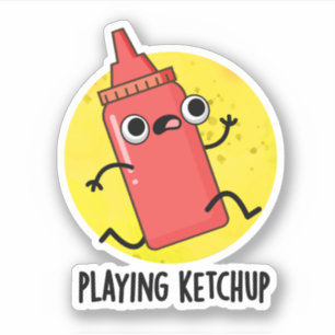 Adesivo Jogando Ketchup Engraçada Molho Pun