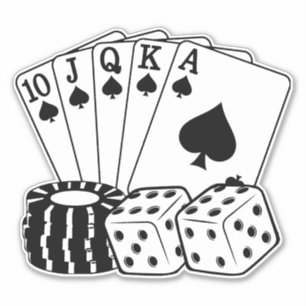 Adesivo Jogo Cartões de Casino Arte de Pôquer