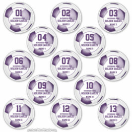 Adesivo jogo de 13 jogadoras brancas roxas